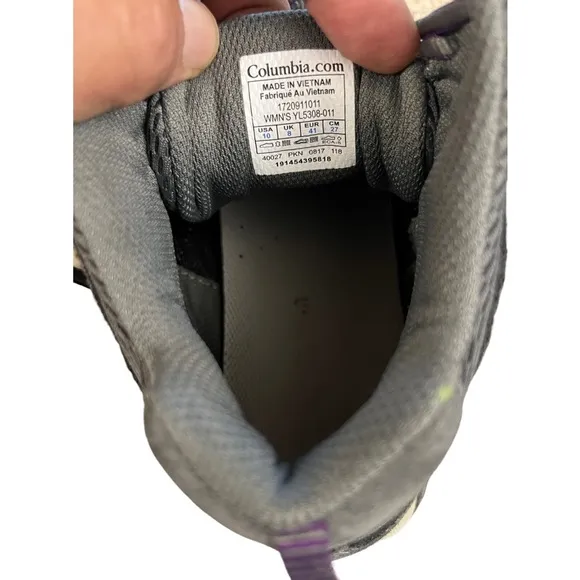 Columbia Womens Helvatia Mid Omni Grip BL3912-046 Gray trail Boots Size US 10