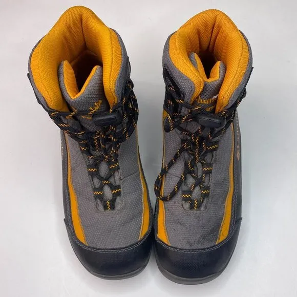 Columbia Youth Winter Trek Omni Grip size youth 4 in grey and orange winter boot