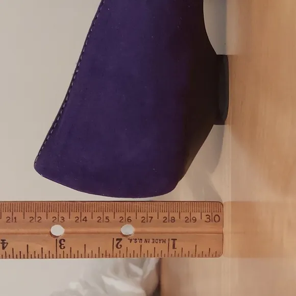 ComfortView Colette Purple Faux Suede Microfiber Kitten Heel Flats w/Bow Size 9