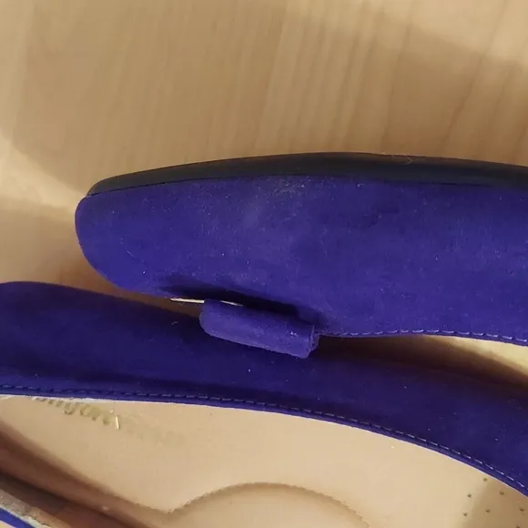 ComfortView Colette Purple Faux Suede Microfiber Kitten Heel Flats w/Bow Size 9