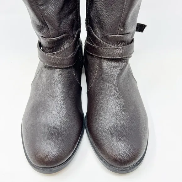 Comfortview Janis Leather Tall Riding Boots Women's Size 9W