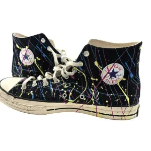 Converse Chuck 70 High Top Sneakers Black Paint Splatter Size 13 Mens jj3688
