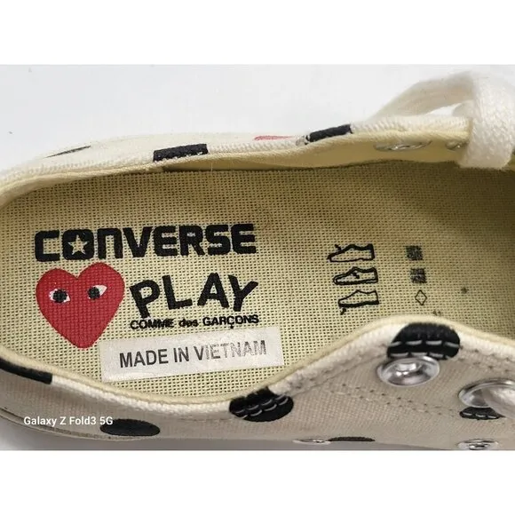 Converse Comme Des Garçons Chuck Taylor All Star 70 Low Polka Dot Men Size 5
