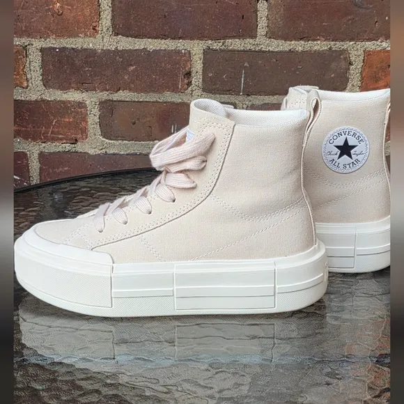 Converse Cream Canvas High-Top Sneakers