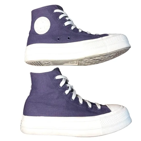 Converse CTAS Hi Lift Jacquard Camo Dark Raisin Platform Sneakers Size 7.5