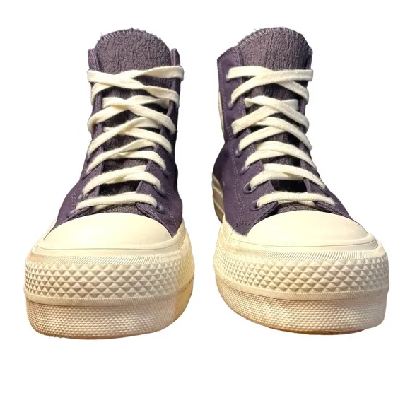Converse CTAS Hi Lift Jacquard Camo Dark Raisin Platform Sneakers Size 7.5