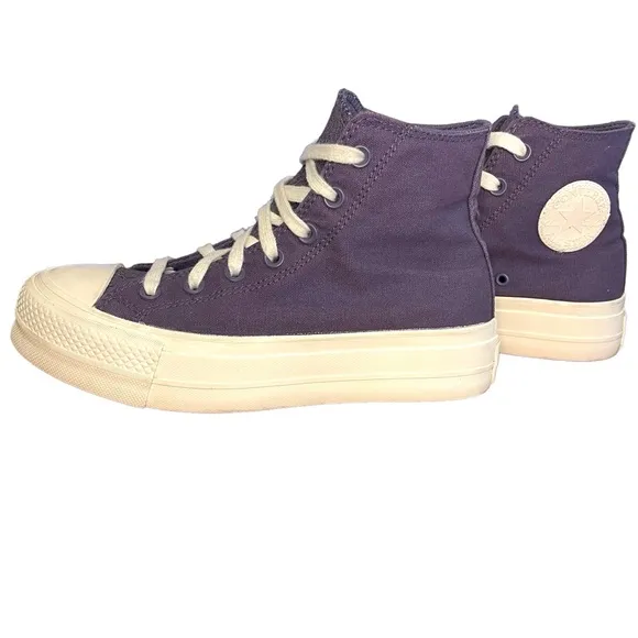Converse CTAS Hi Lift Jacquard Camo Dark Raisin Platform Sneakers Size 7.5