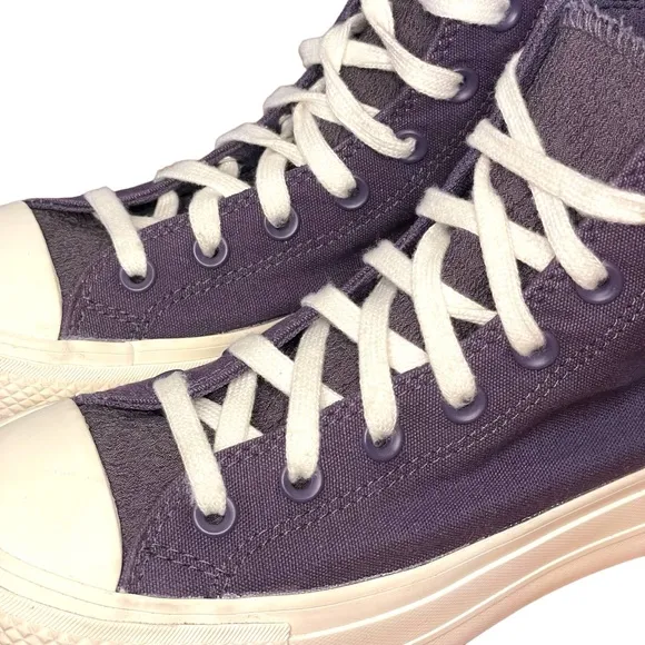 Converse CTAS Hi Lift Jacquard Camo Dark Raisin Platform Sneakers Size 7.5