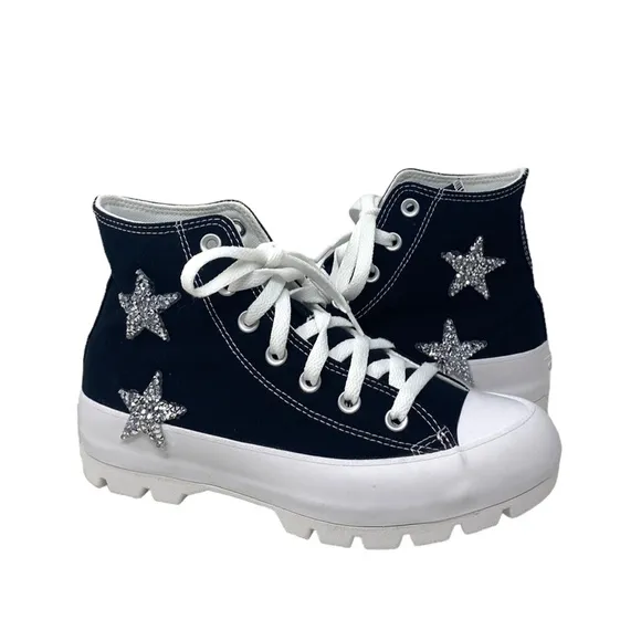 Converse Ctas Lugged Canvas Black Silver Women Shoe Casual Custom 571211C-WTBLWT