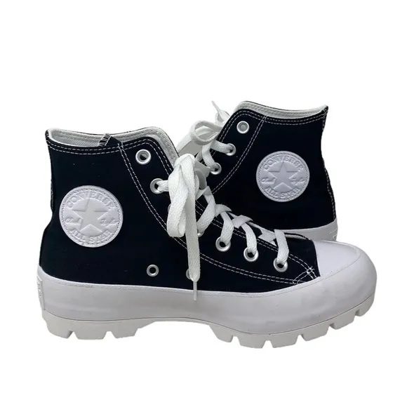 Converse Ctas Lugged Canvas Black Silver Women Shoe Casual Custom 571211C-WTBLWT