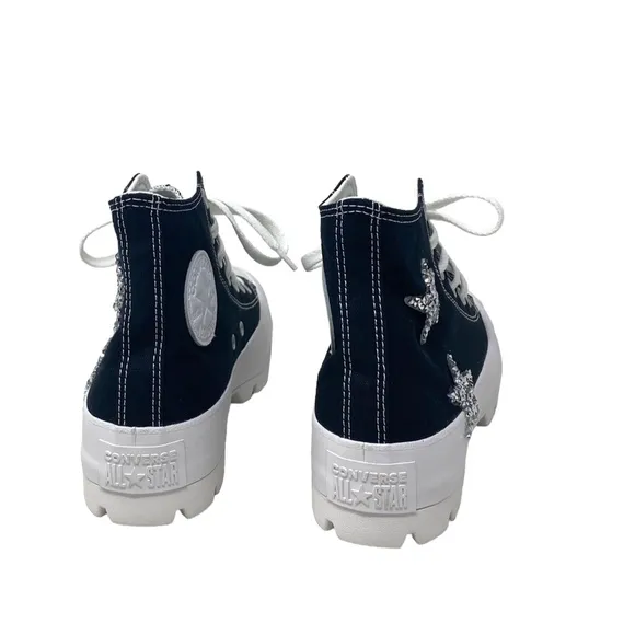 Converse Ctas Lugged Canvas Black Silver Women Shoe Casual Custom 571211C-WTBLWT