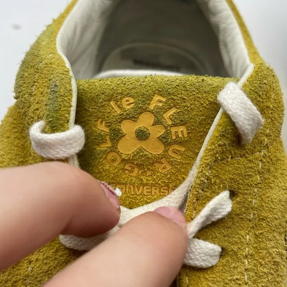 Converse X Golf Le Fleur Women's Yellow Suede Sneakers size 10