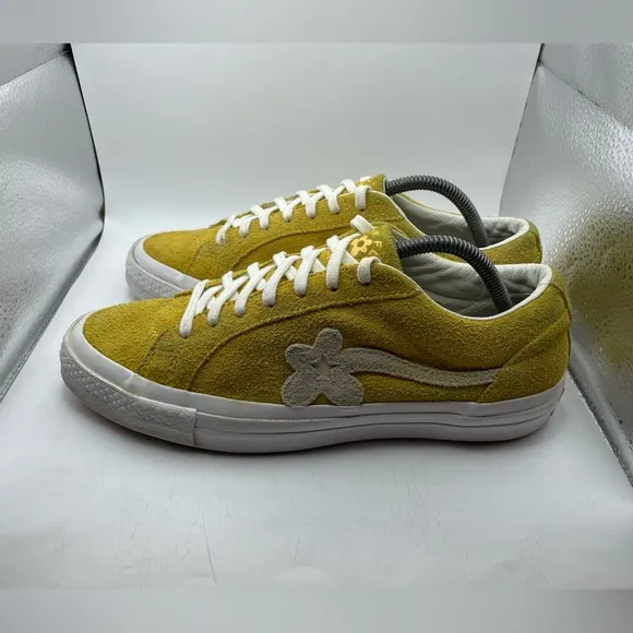 Converse X Golf Le Fleur Women's Yellow Suede Sneakers size 10