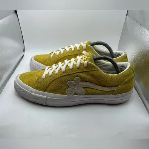 Converse X Golf Le Fleur Women's Yellow Suede Sneakers size 10