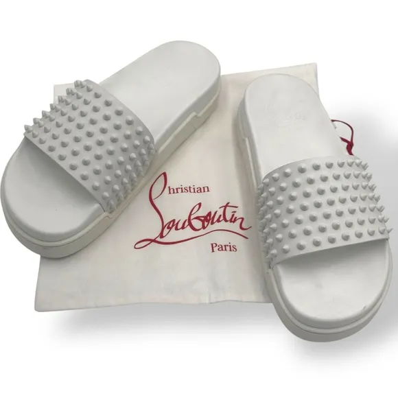 COPY - Pool Fun Flat leather spike sandals size 42Men 9 Womans 11.5