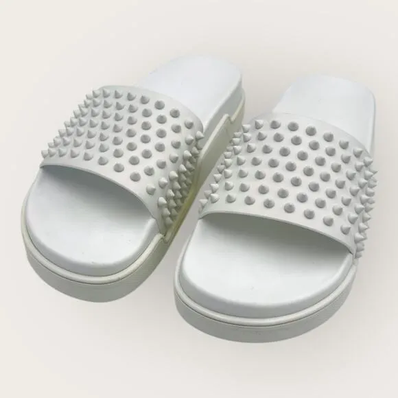 COPY - Pool Fun Flat leather spike sandals size 42Men 9 Womans 11.5