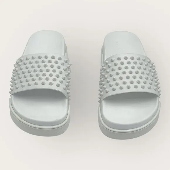 COPY - Pool Fun Flat leather spike sandals size 42Men 9 Womans 11.5