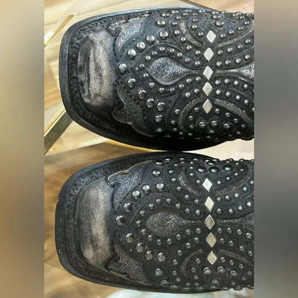 Corral Black Studded Western Boots Size 7.5