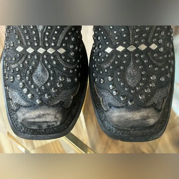 Corral Black Studded Western Boots Size 7.5