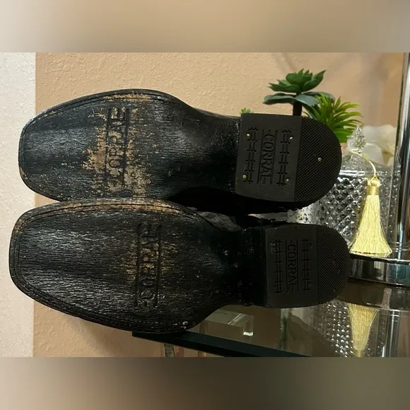 Corral Black Studded Western Boots Size 7.5
