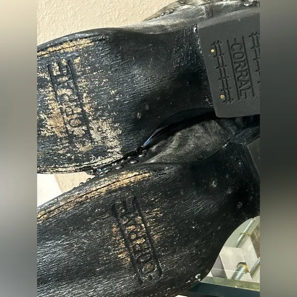Corral Black Studded Western Boots Size 7.5