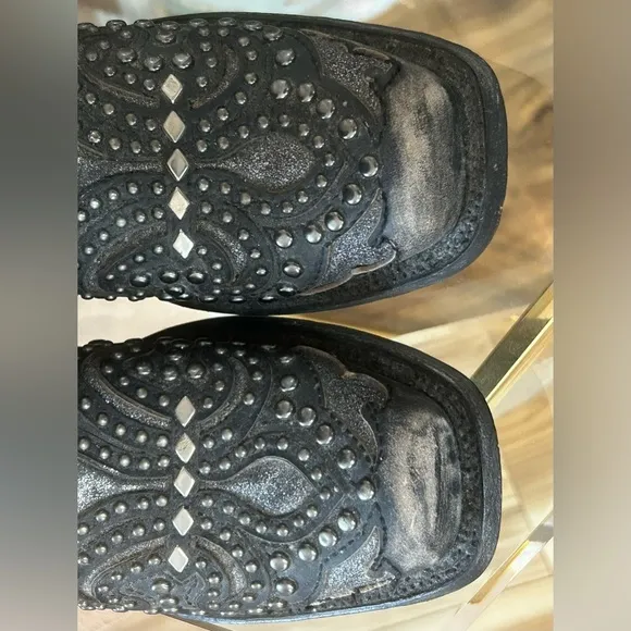 Corral Black Studded Western Boots Size 7.5