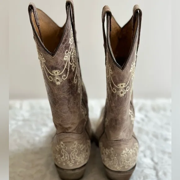 Corral Boot Company Teens Size 3 Cowgirl Snip Toe Boots EUC
