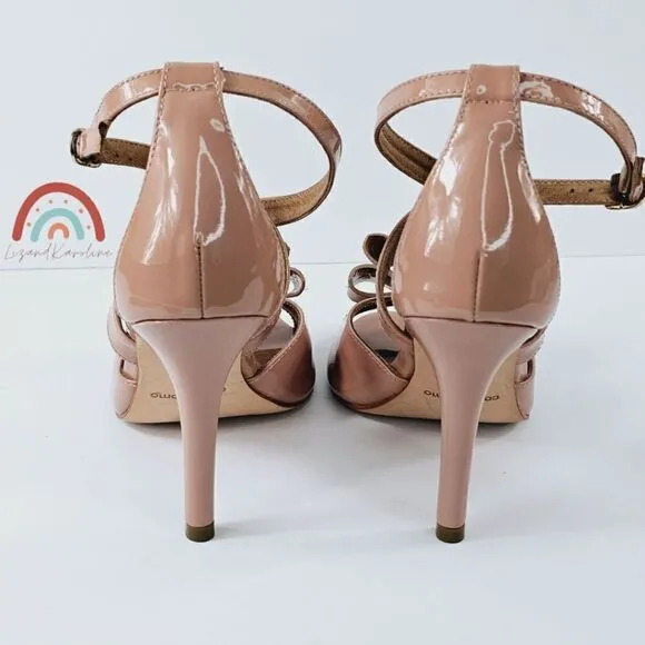 Corso Como Alfazema Genuine Patent Leather Burnished Stiletto Heel Bow Sandals