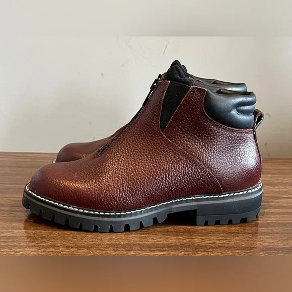 Cougar ‘Dane’ Burgundy Leather Zip Up Boots, Size 7.5