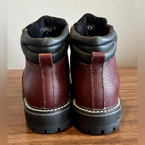 Cougar ‘Dane’ Burgundy Leather Zip Up Boots, Size 7.5