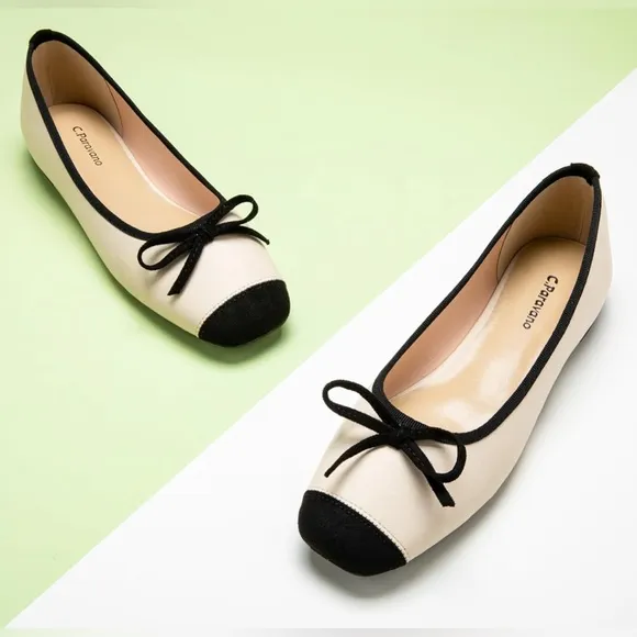 C.Paravano Ballet Flat for Womens Slip On Women's Flats | Square Toe Dress Shoes