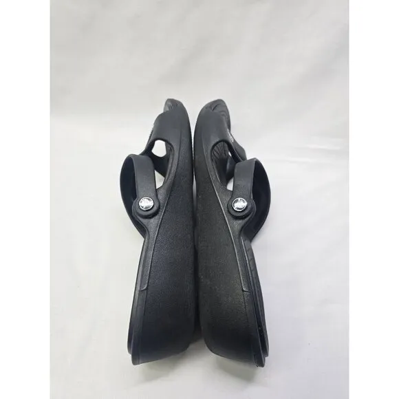 Crocs Patricia Wedge Strappy Slide Slip On Sandals Womens Size 9 Black