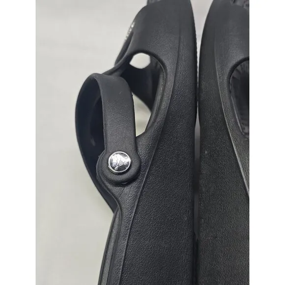 Crocs Patricia Wedge Strappy Slide Slip On Sandals Womens Size 9 Black