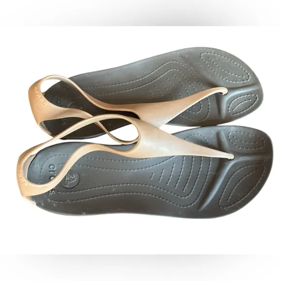 CROCS Sexi Flip Thong Sandals in Tan/Brown, Women’s Size 8, Casual Comfort