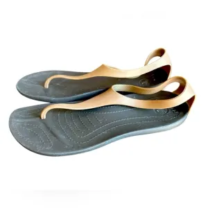 CROCS Sexi Flip Thong Sandals in Tan/Brown, Women’s Size 8, Casual Comfort