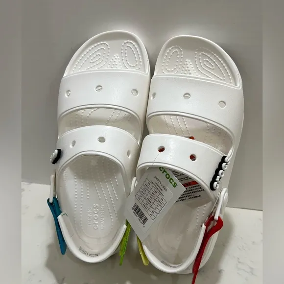 CROCS White Sandals with Adjustable Straps and Ventilation