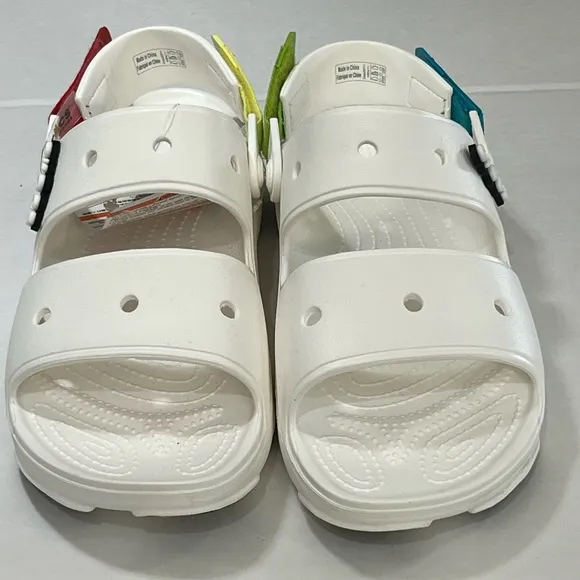 CROCS White Sandals with Adjustable Straps and Ventilation