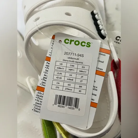 CROCS White Sandals with Adjustable Straps and Ventilation