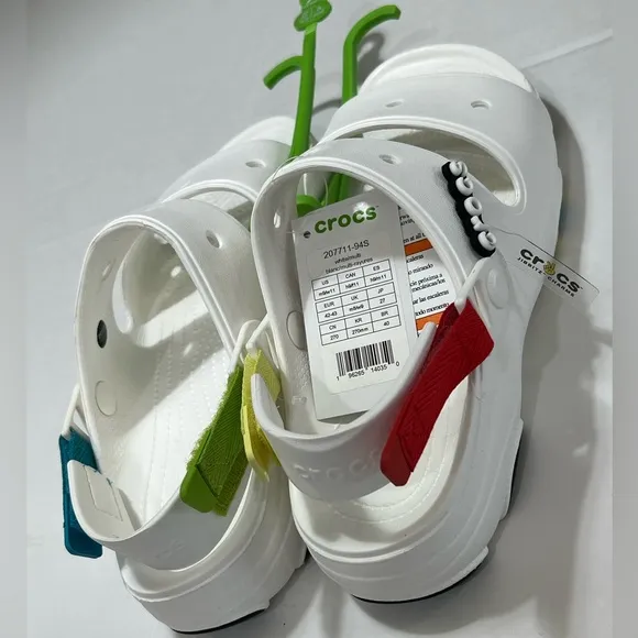CROCS White Sandals with Adjustable Straps and Ventilation
