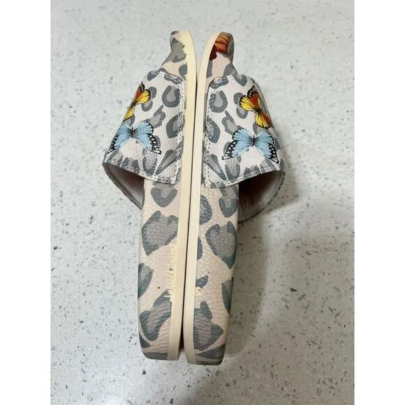 Cute! Mayflower Poolside Slide Sandals Johnny‎ Was New!  Sz 6 Floral Butterflies