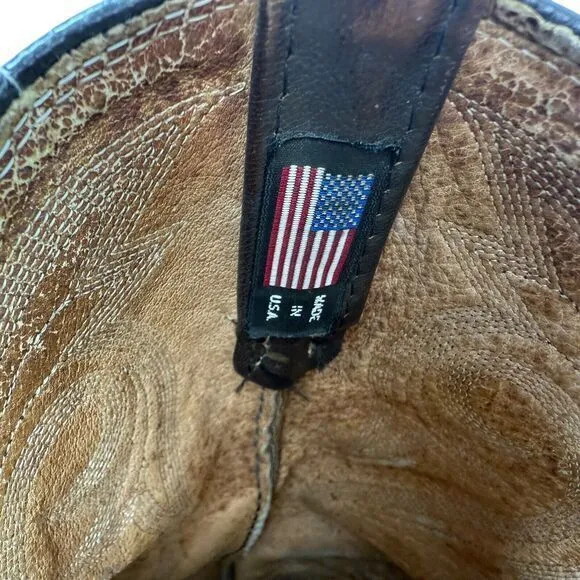 Dan Post Vintage USA Brown Exotic Leather Western Cowboy Boots Men’s Size‎ 9
