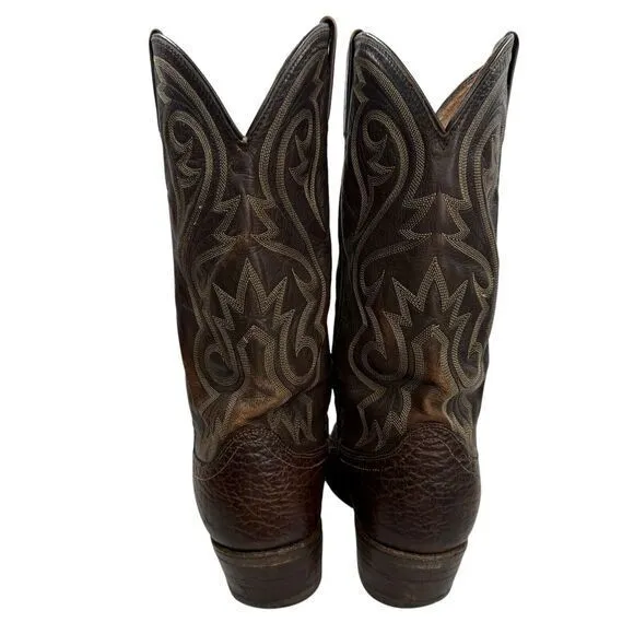 Dan Post Vintage USA Brown Exotic Leather Western Cowboy Boots Men’s Size‎ 9