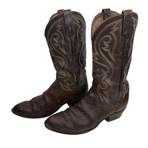 Dan Post Vintage USA Brown Exotic Leather Western Cowboy Boots Men’s Size‎ 9