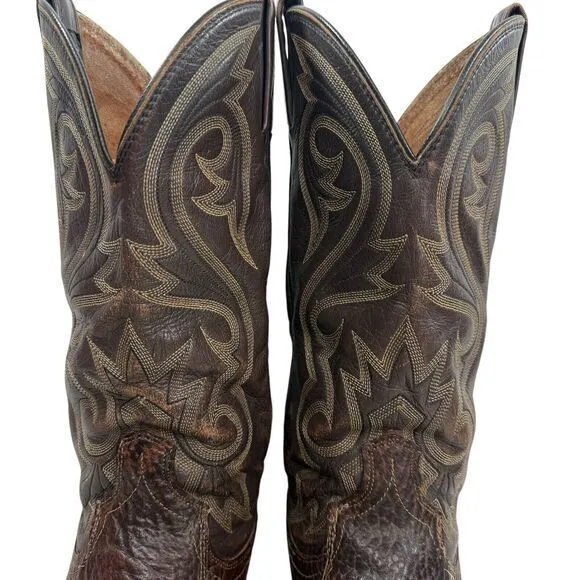 Dan Post Vintage USA Brown Exotic Leather Western Cowboy Boots Men’s Size‎ 9