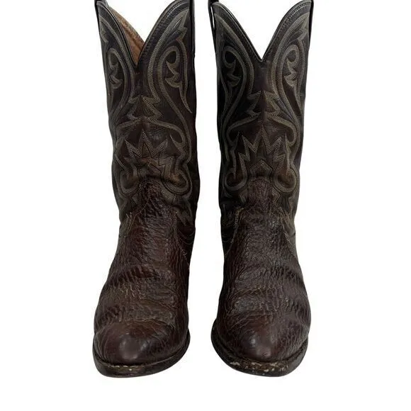 Dan Post Vintage USA Brown Exotic Leather Western Cowboy Boots Men’s Size‎ 9