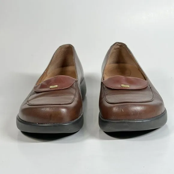 DANSKO Desiree Brown Leather Loafers Womens US Size 6.5-7 EU 37 Made In Brazil