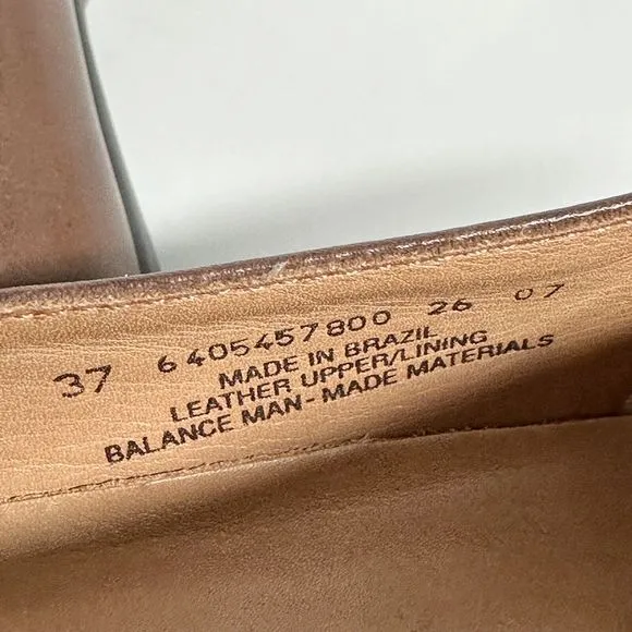 DANSKO Desiree Brown Leather Loafers Womens US Size 6.5-7 EU 37 Made In Brazil