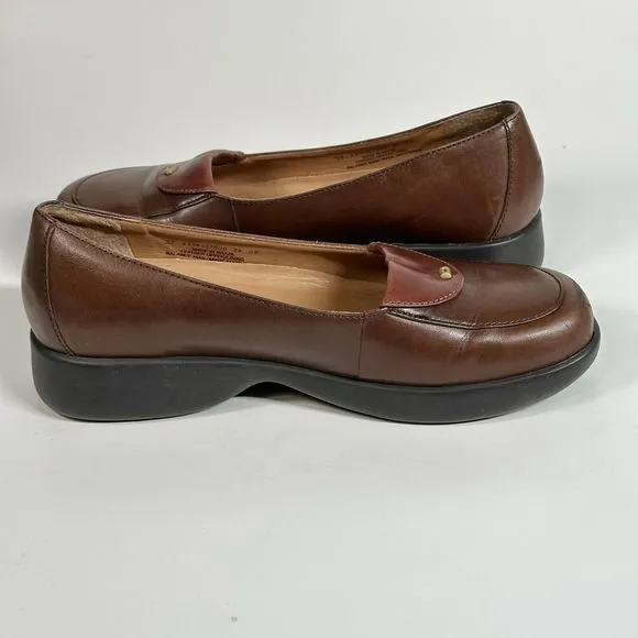 DANSKO Desiree Brown Leather Loafers Womens US Size 6.5-7 EU 37 Made In Brazil