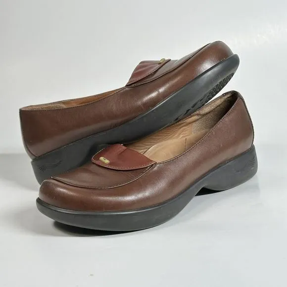 DANSKO Desiree Brown Leather Loafers Womens US Size 6.5-7 EU 37 Made In Brazil