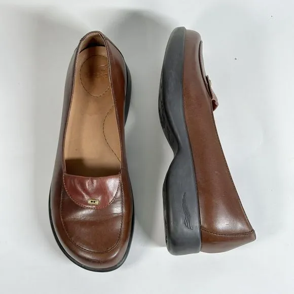 DANSKO Desiree Brown Leather Loafers Womens US Size 6.5-7 EU 37 Made In Brazil